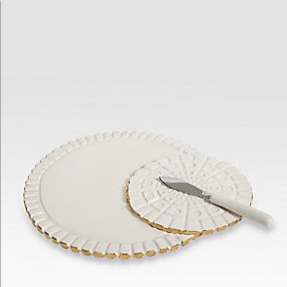 Michael Wainwright Capitol Gold Cheese Tray Platter in Porcelain - Picture 1 of 7
